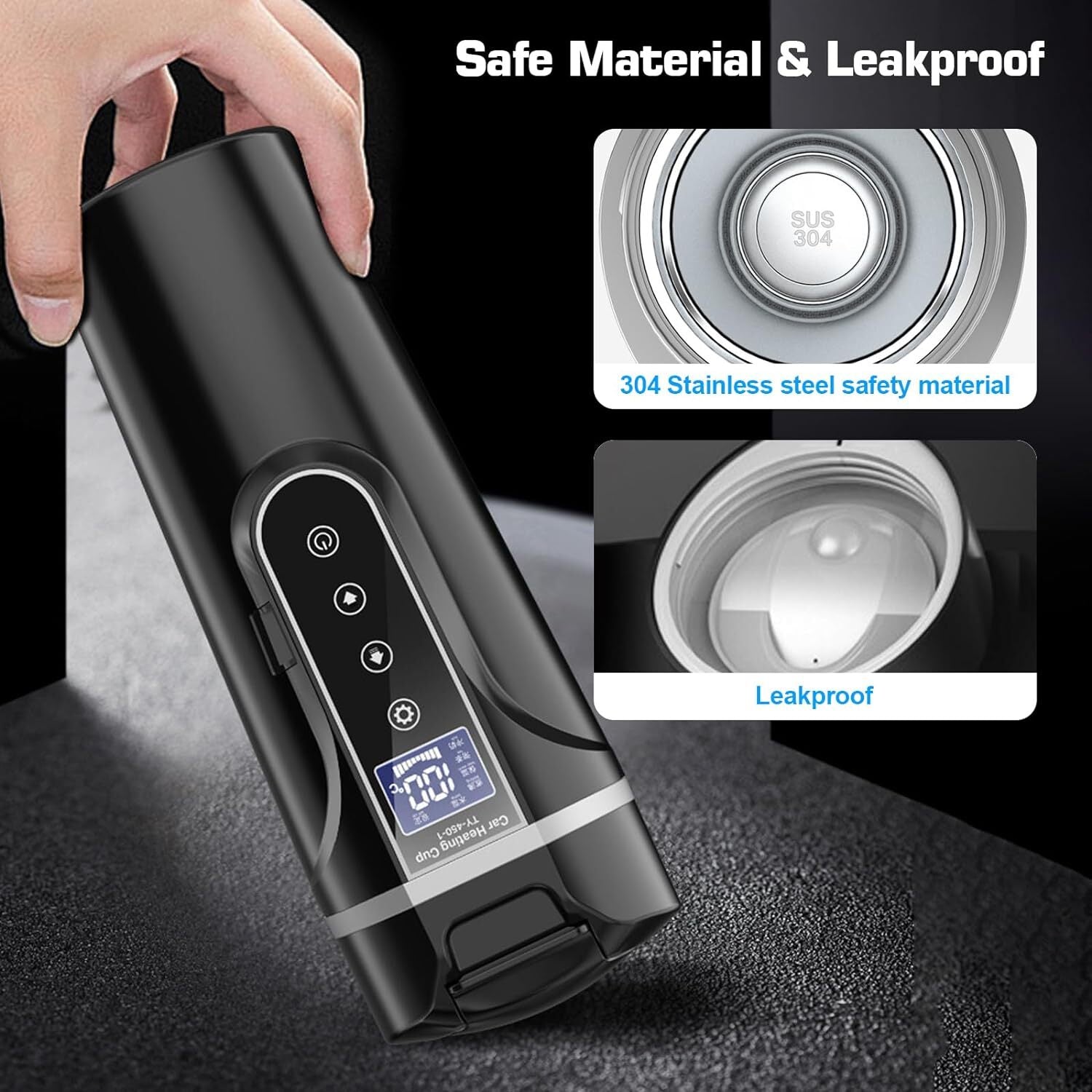 12V 24V Auto Heizbecher Reise Heizung Tasse Kaffee Wasserkocher Becher LCD 500ML