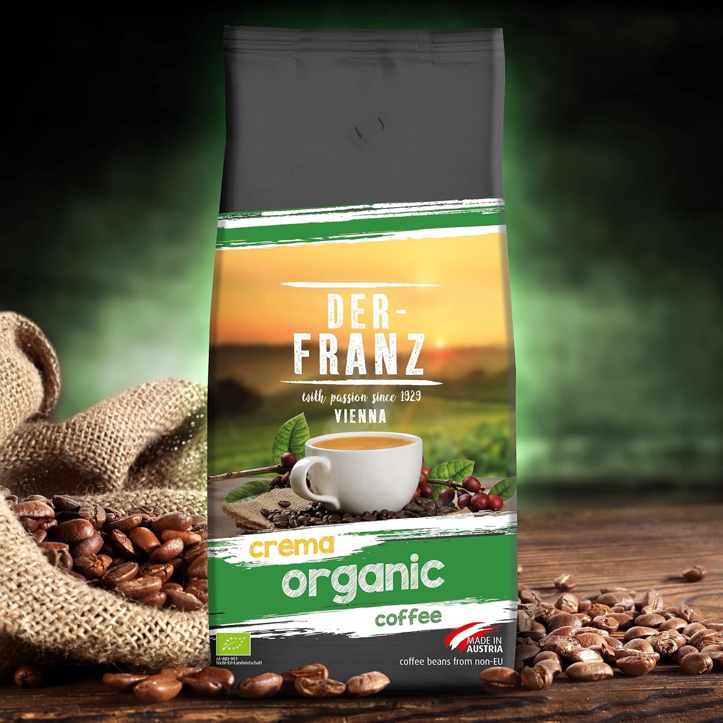 Der-Franz Crema Bio Kaffee, Ganze Bohne, 1000 G