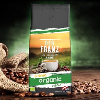 Der-Franz Crema Bio Kaffee, Ganze Bohne, 1000 G