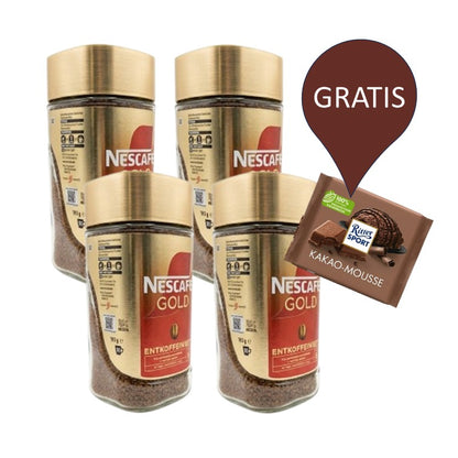 NESCAFE Gold Entkoffeiniert Instant Kaffee 4x 200g