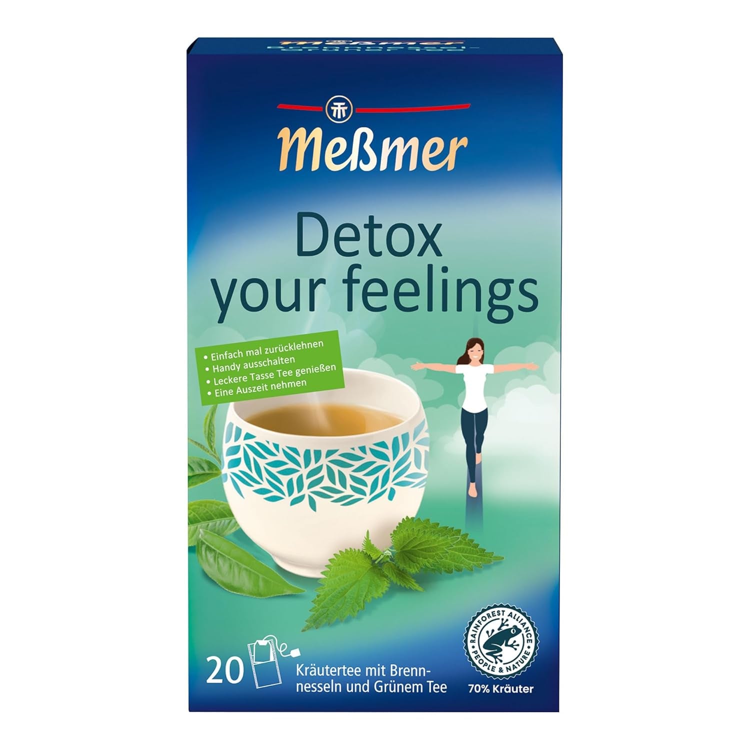 Meßmer Detox Your Feelings | Kräutermischung Mit Brennnessel & Grünem Tee | 20 Teebeutel