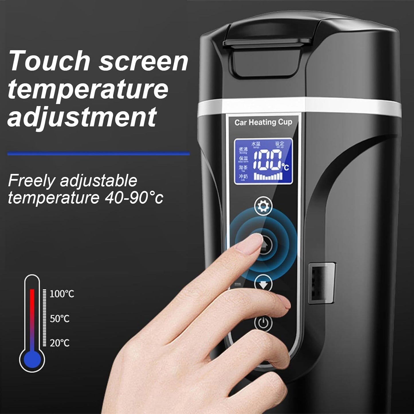 12V 24V Auto Heizbecher Reise Heizung Tasse Kaffee Wasserkocher Becher LCD 500ML