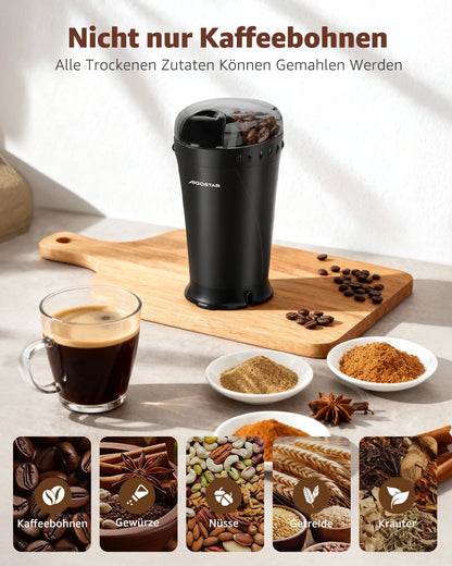Electric Coffee Grinder Spice Mill Coffee Grinder for Coffee Beans, Grains, Spices and Nuts, Stainless Steel Blade, 60G