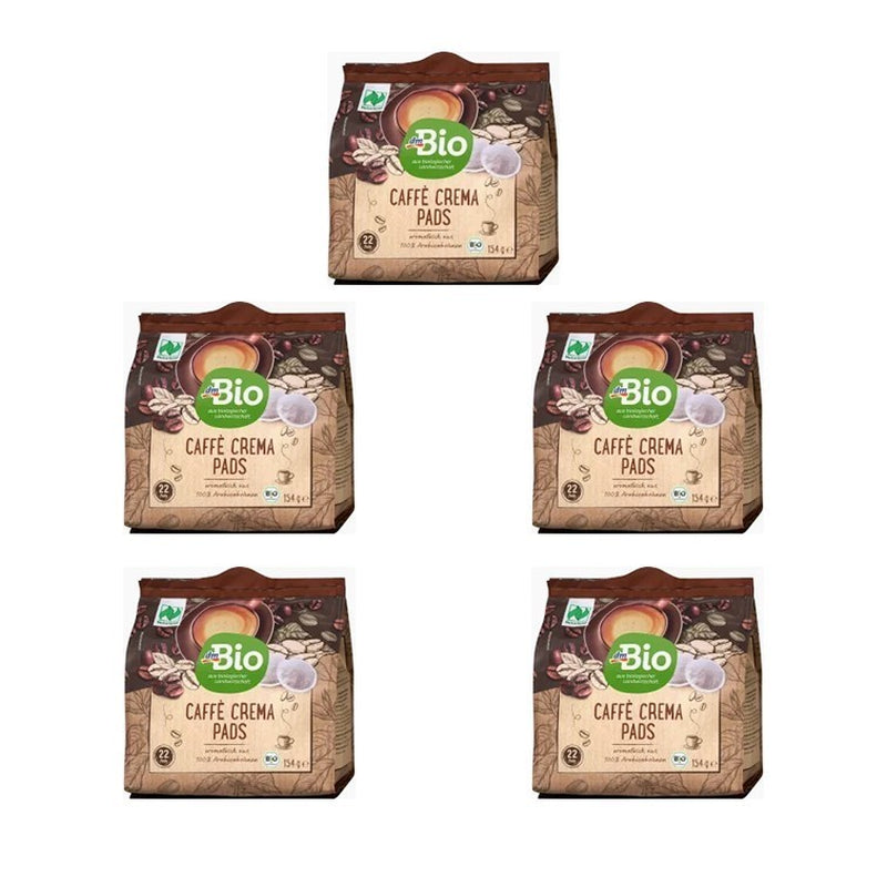 5X 22 Kaffee Pads DM Bio Caffè Crema Pads Aromatisch Aus 100% Arabicabohnen 154G