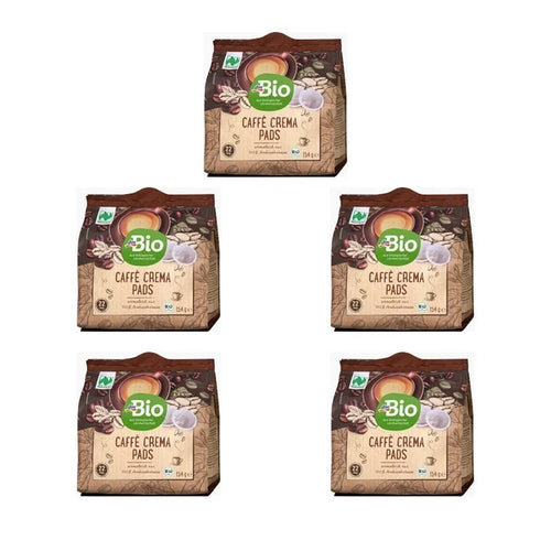 5X 22 Kaffee Pads DM Bio Caffè Crema Pads Aromatisch Aus 100% Arabicabohnen 154G