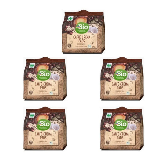 5X 22 Kaffee Pads DM Bio Caffè Crema Pads Aromatisch Aus 100% Arabicabohnen 154G