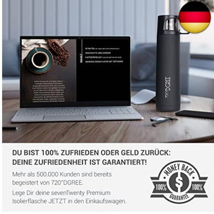 720°DGREE Thermoskanne Mit Becher 700Ml ?Follow? - 3 Größen, 12H Heiß, 24H Kalt,