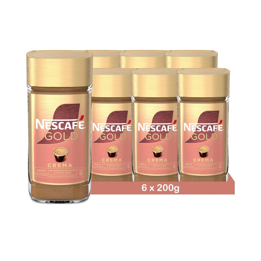 NESCAFÉ Gold Crema 6x200g – Löslicher Kaffee mit Crema