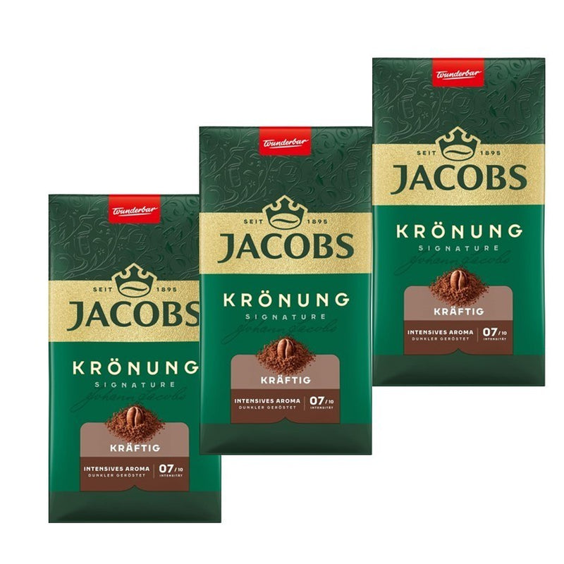 3X 500G Jacobs Krönung Kräftig Filterkaffee Gemahlen Kaffee Pulver 1500G