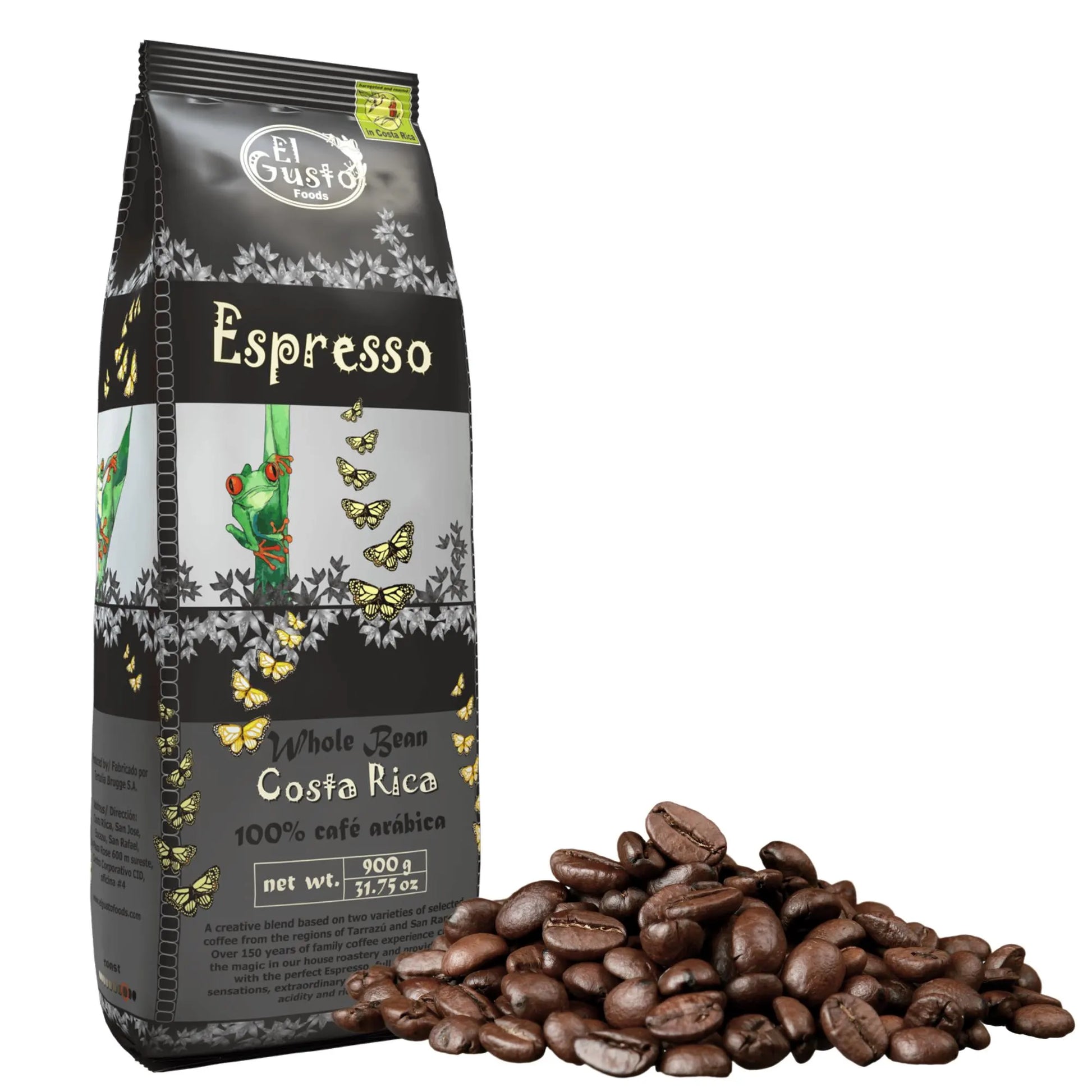 Espresso Beans Bulk 2×900G – Costa Rica San Ramón Blend – 100% Specialty Arabica Whole Bean – Office & Café Coffee – Free DE Shipping