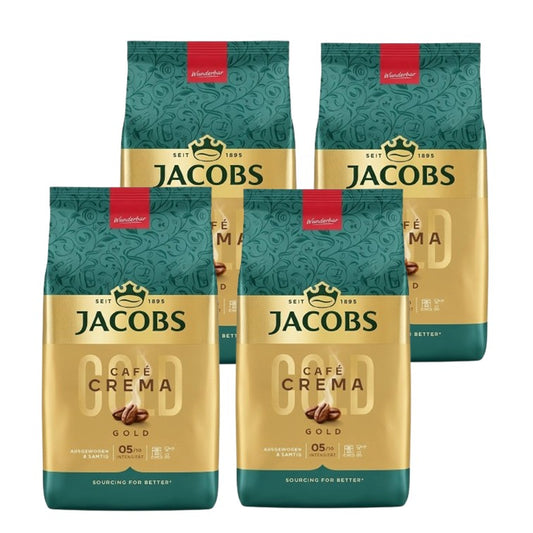 Jacobs Café Crema Gold 4kg Vorteils-Pack (4x 1000g) Kaffeebohnen
