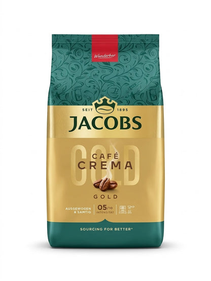Jacobs Café Crema Gold 1kg Vorteils-Pack  Kaffeebohnen