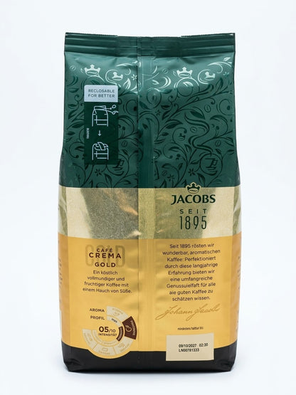 Jacobs Café Crema Gold 1kg Vorteils-Pack  Kaffeebohnen