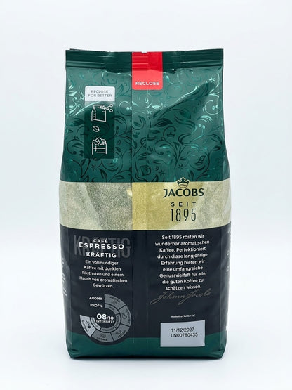 JACOBS Expertenröstung Espresso 4x1kg Ganze Bohnen Kaffee Intensität 8/10
