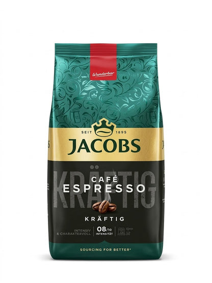 JACOBS Expertenröstung Espresso 4x1kg Ganze Bohnen Kaffee Intensität 8/10