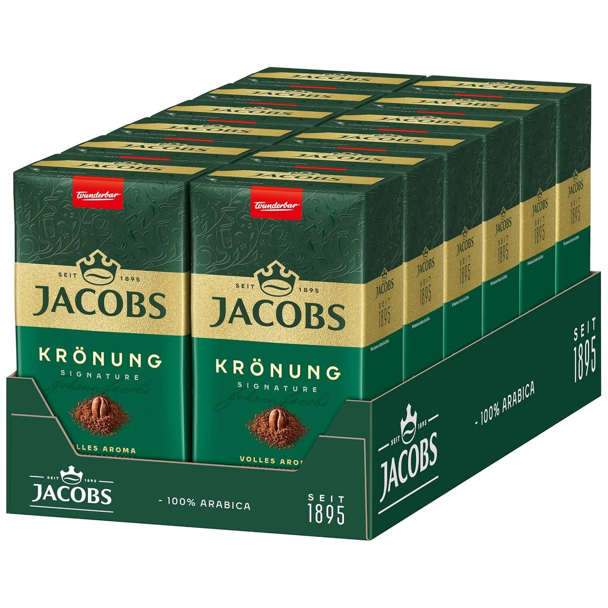 Jacobs Krönung Gemahlen 12X500G – 100% Arabica-Kaffee