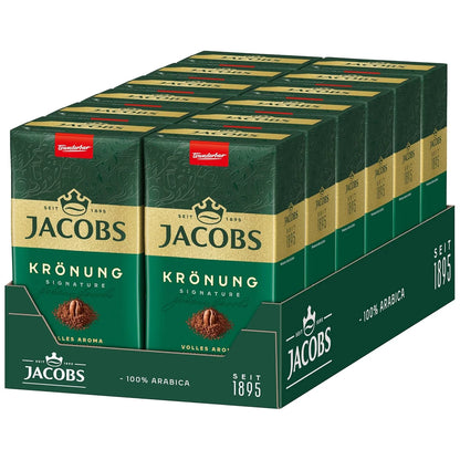 Jacobs Krönung Gemahlen 12X500G – 100% Arabica-Kaffee