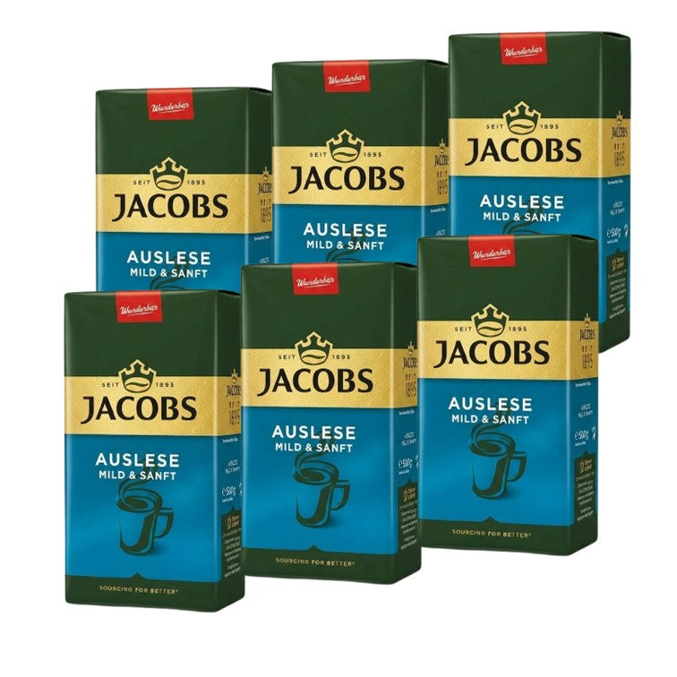 Jacobs Mild &amp; Sanft Gemahlener Röstkaffee – 6er-Pack (6 x 500 g)