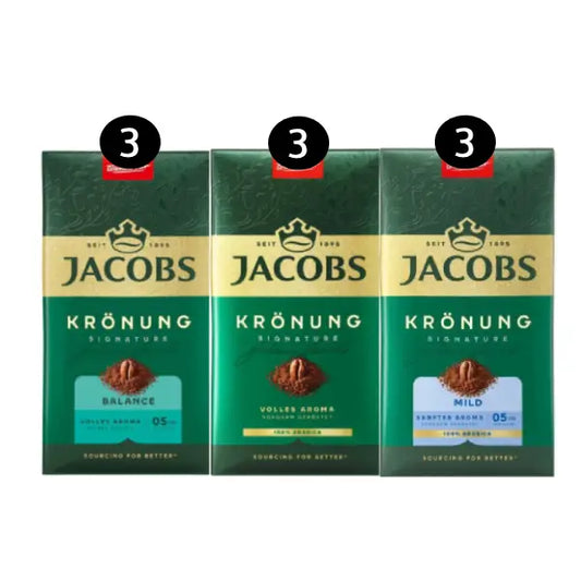 Jacobs Krönung Classic+Mild+Balanca je 500g – Besonders Sanft & Aromatisch Filterkaffee