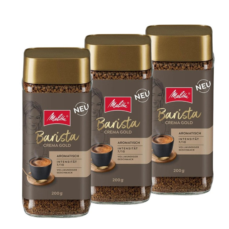 Melitta 6X 200G Barista Instant KaffeeCrema Gold, Löslicher Kaffee
