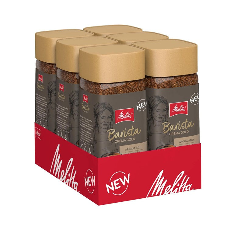 Melitta 6X 200G Barista Instant KaffeeCrema Gold, Löslicher Kaffee