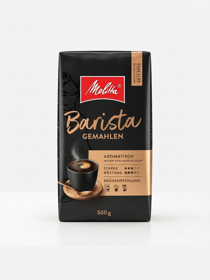 Melitta Barista Röstkaffee Gemahlen 500g Vollmundiger Kaffee Nuss Nougat