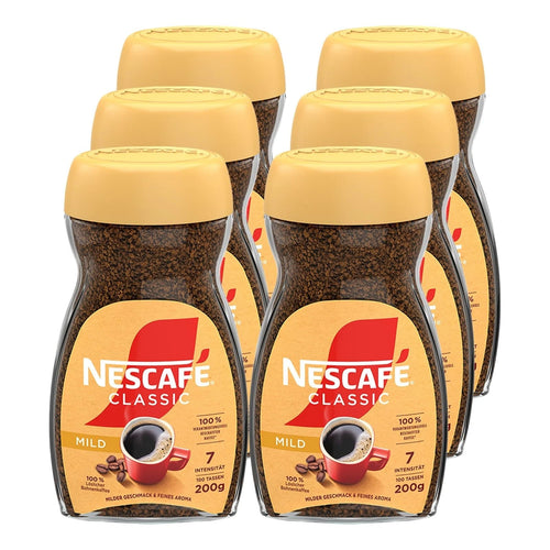 NESCAFÉ Classic Mild Löslicher Bohnenkaffee – 6 x 200 g Glas Vorteilspack | Mild