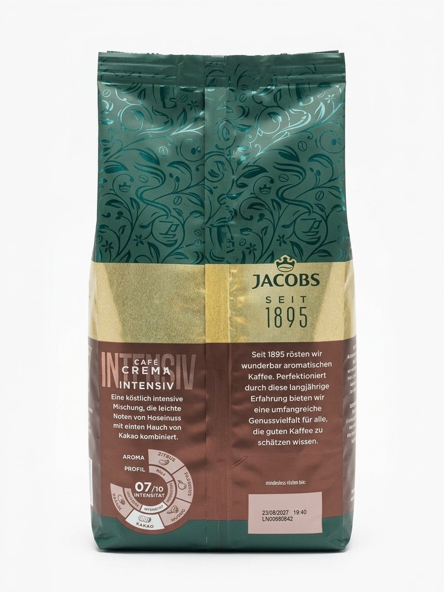 Teilen JACOBS Expertenröstung Crema Intensiv 1000g Ganze Bohnen Kaffee Intensität 7/10