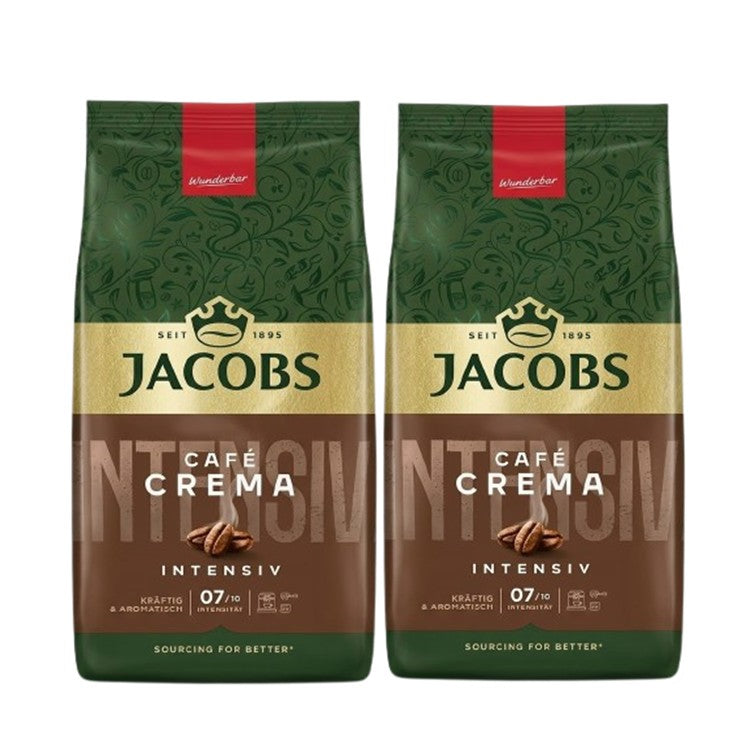 Teilen JACOBS Expertenröstung Crema Intensiv 2x1kg Ganze Bohnen Kaffee Intensität 7/10
