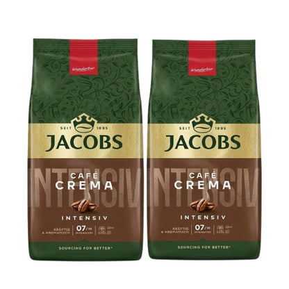Teilen JACOBS Expertenröstung Crema Intensiv 2x1kg Ganze Bohnen Kaffee Intensität 7/10