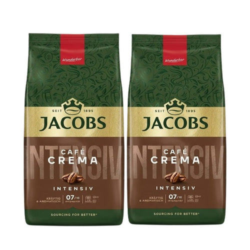 Teilen JACOBS Expertenröstung Crema Intensiv 2x1kg Ganze Bohnen Kaffee Intensität 7/10