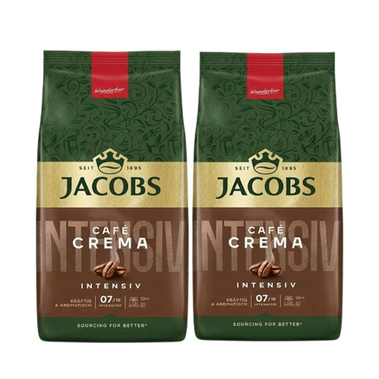 Teilen JACOBS Expertenröstung Crema Intensiv 2x1kg Ganze Bohnen Kaffee Intensität 7/10