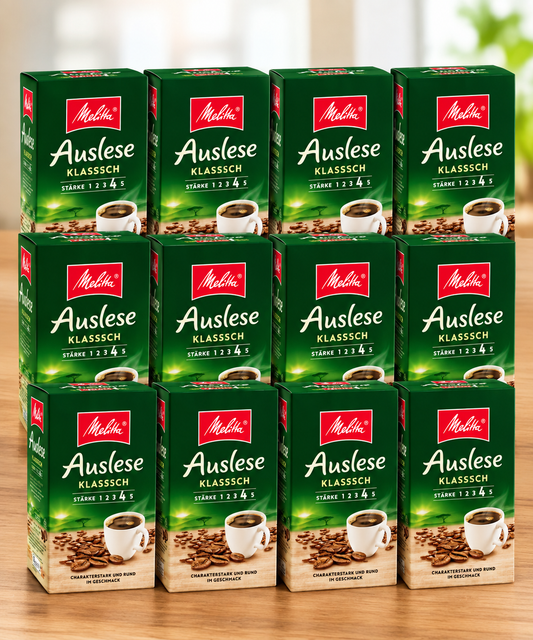 Melitta Auslese Filter-Kaffee 12 X 500G, Gemahlen, Pulver Für Filterkaffe