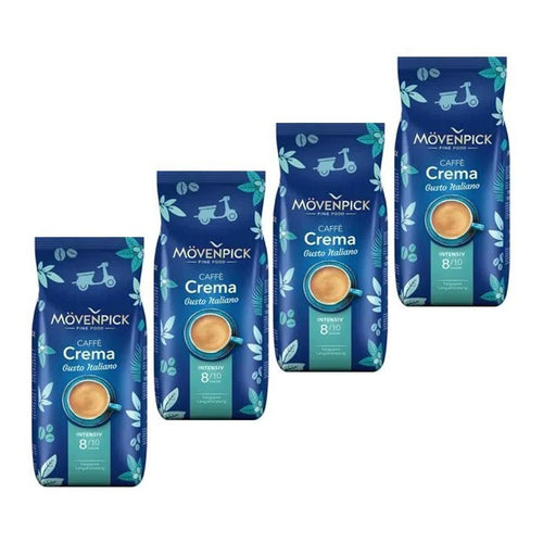 4X 1 KG Mövenpick Gusto Italiano Kaffeebohnen – Ganze Bohnen, 100 % Arabica