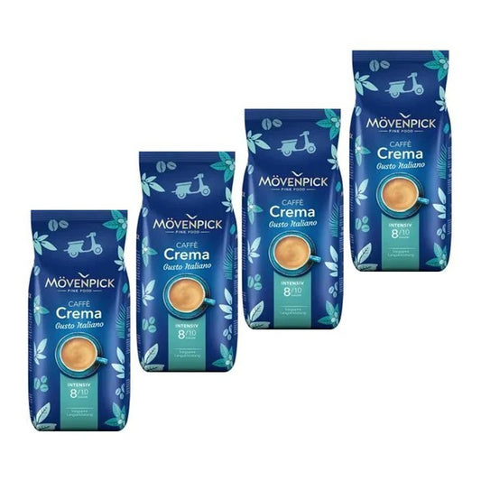 4X 1 KG Mövenpick Gusto Italiano Kaffeebohnen – Ganze Bohnen, 100 % Arabica