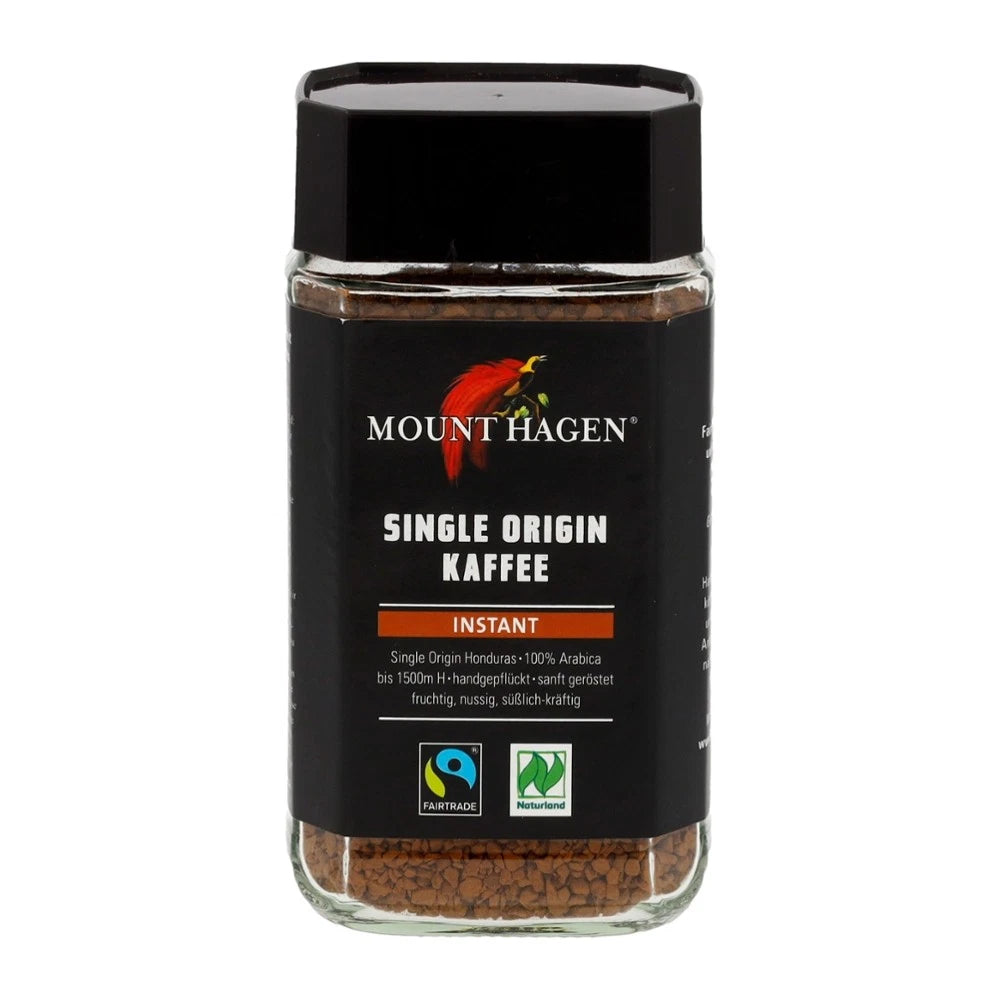 5x 100g Single Origina Kaffee FairTrade - instant Glas 100g | MOUNT HAGEN