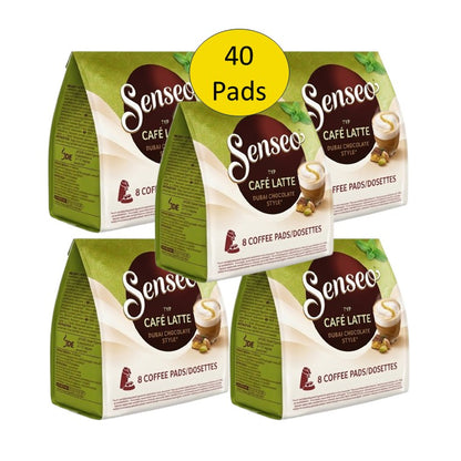 Senseo Cafe Latte 5 x 8 Pads - Dubai Chocolat Style 40 Pads Getränke 460 g