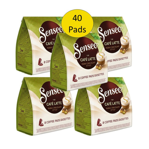 Senseo Cafe Latte 5 x 8 Pads - Dubai Chocolat Style 40 Pads Getränke 460 g